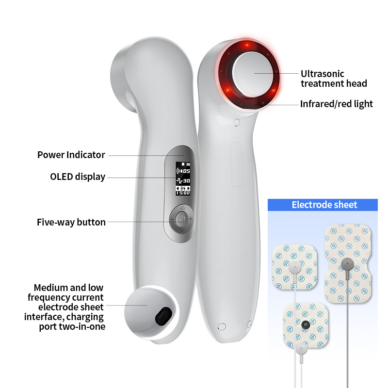 Phototherapy Ultrasound and Electrical Stimulation Portable Handheld Laser Therapy Device