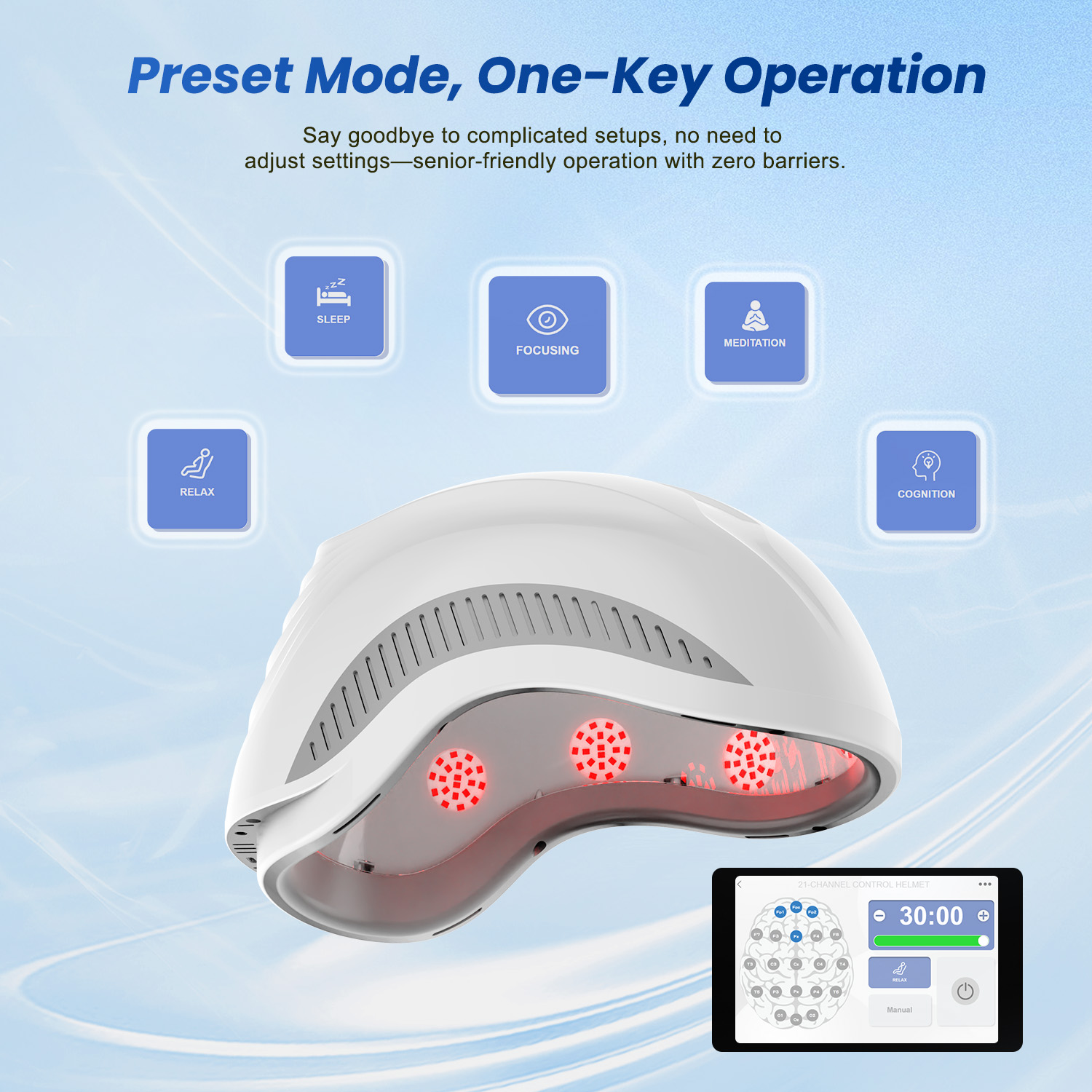 Professional Brain Wellness Treatment Using tPBM Device