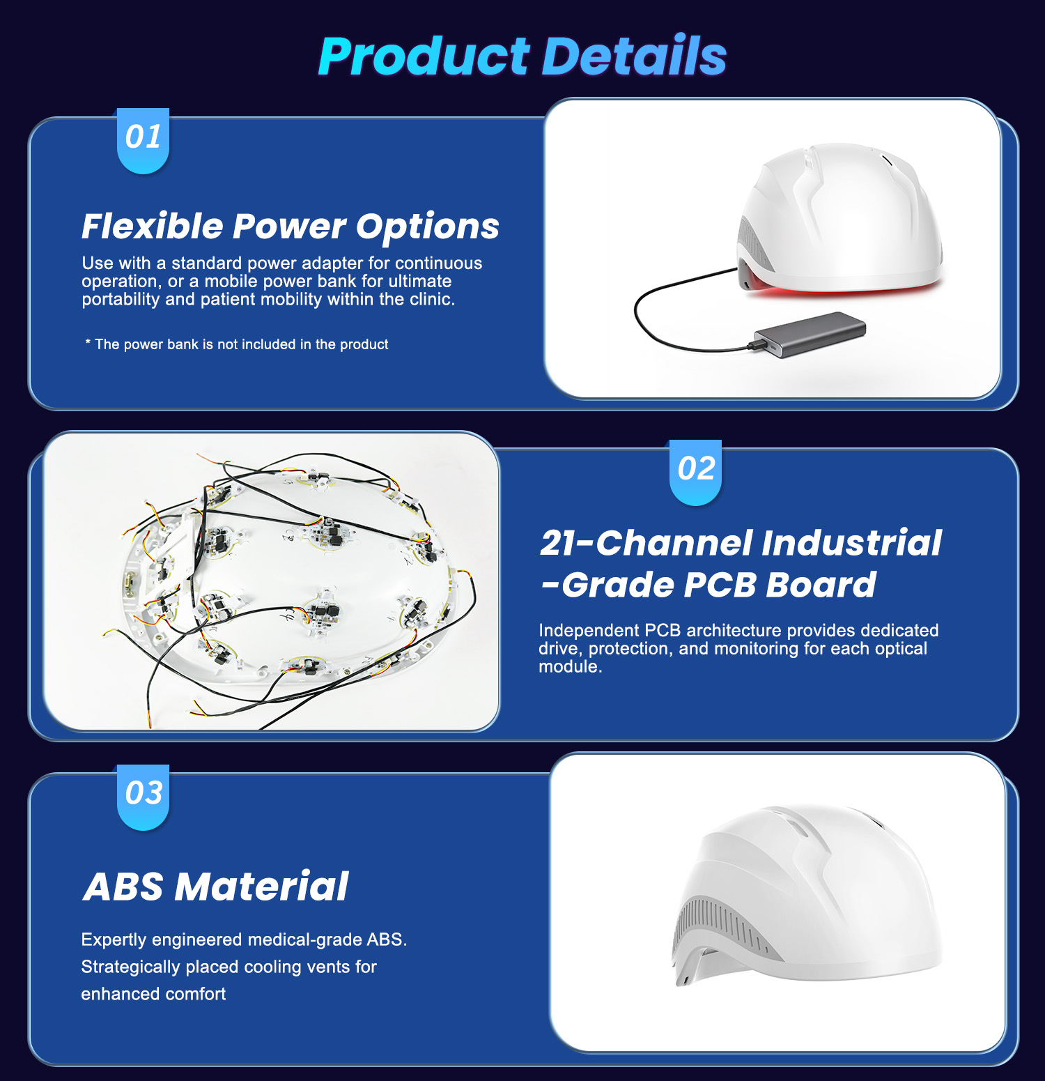Professional PBM Helmet Interface with Adjustable Parameters